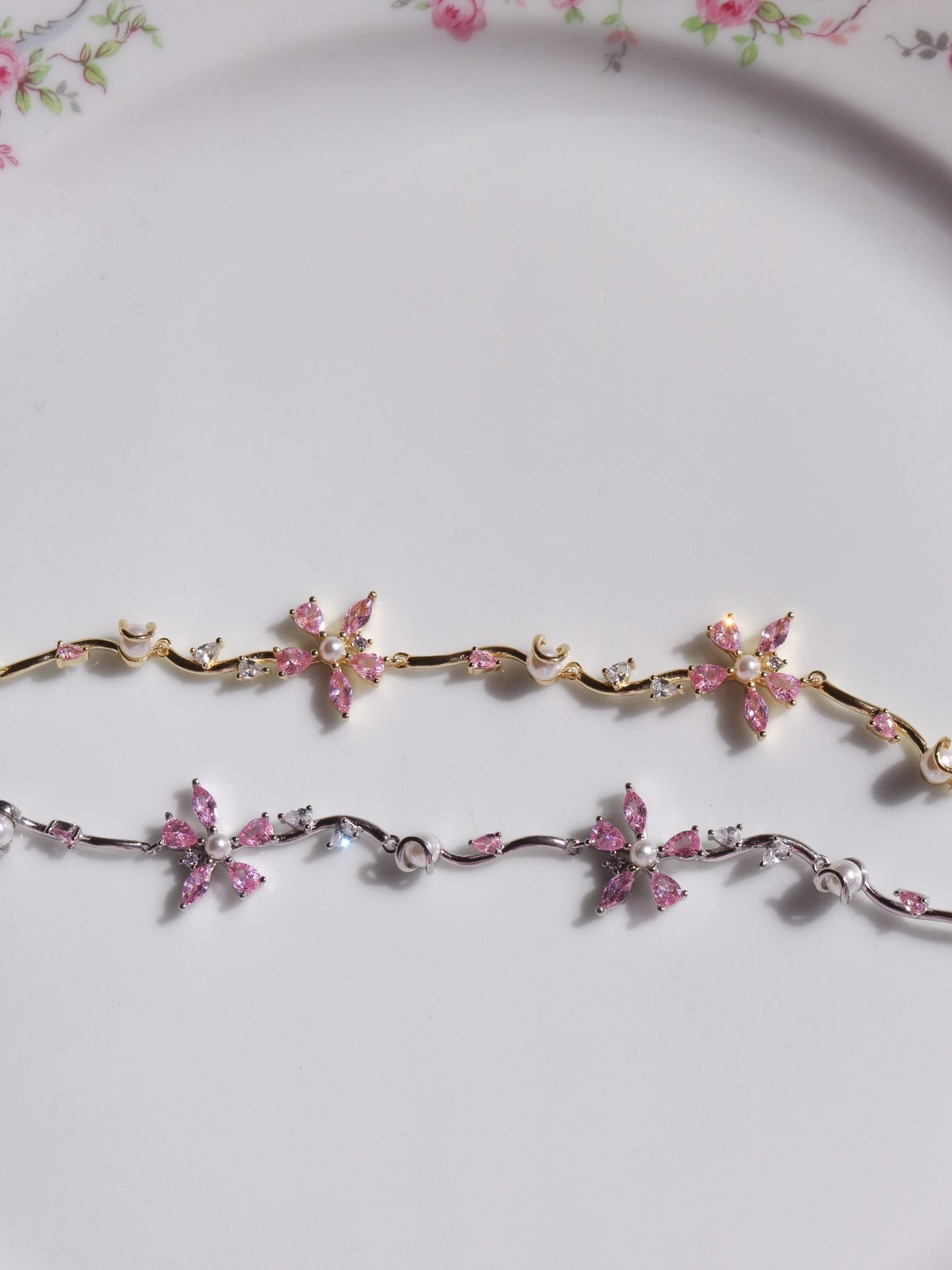 Daisy Flower Bracelet, 925 Sterling Silver