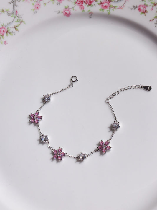 Lily Flower Bracelet, 925 Sterling Silver