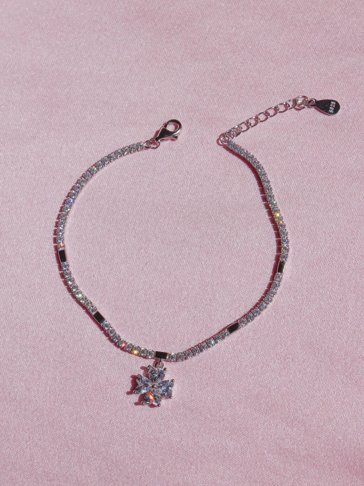 Lucky Clover Bracelet, 925 Sterling Silver