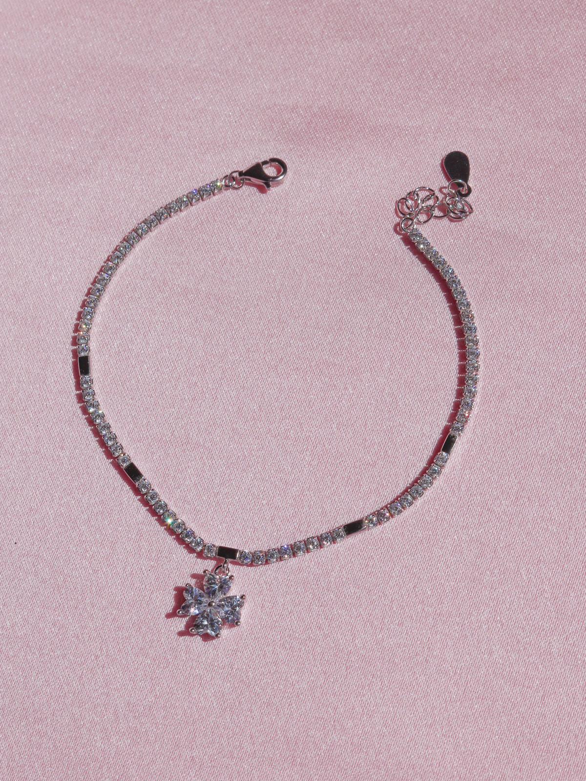 Lucky Clover Bracelet, 925 Sterling Silver