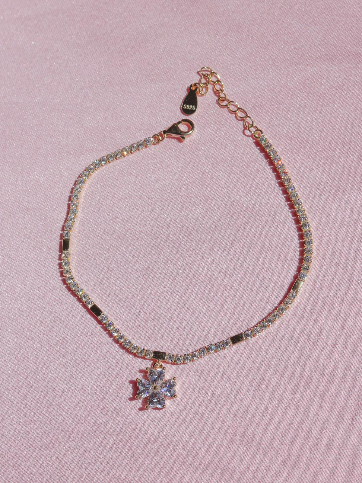 Lucky Clover Bracelet, 925 Sterling Silver