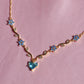 Blue Heart Flower Necklace