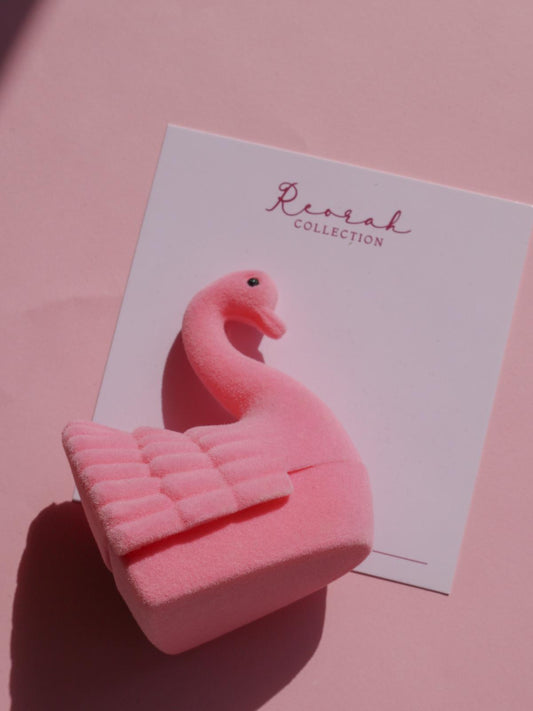 Pink Swan Ring Box