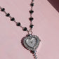 Amore Mio Black Heart Necklace