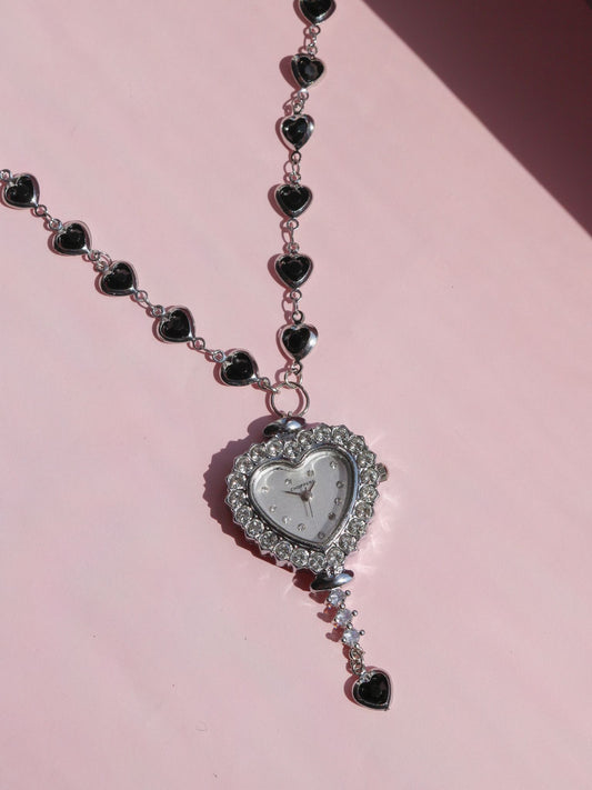 Amore Mio Black Heart Necklace