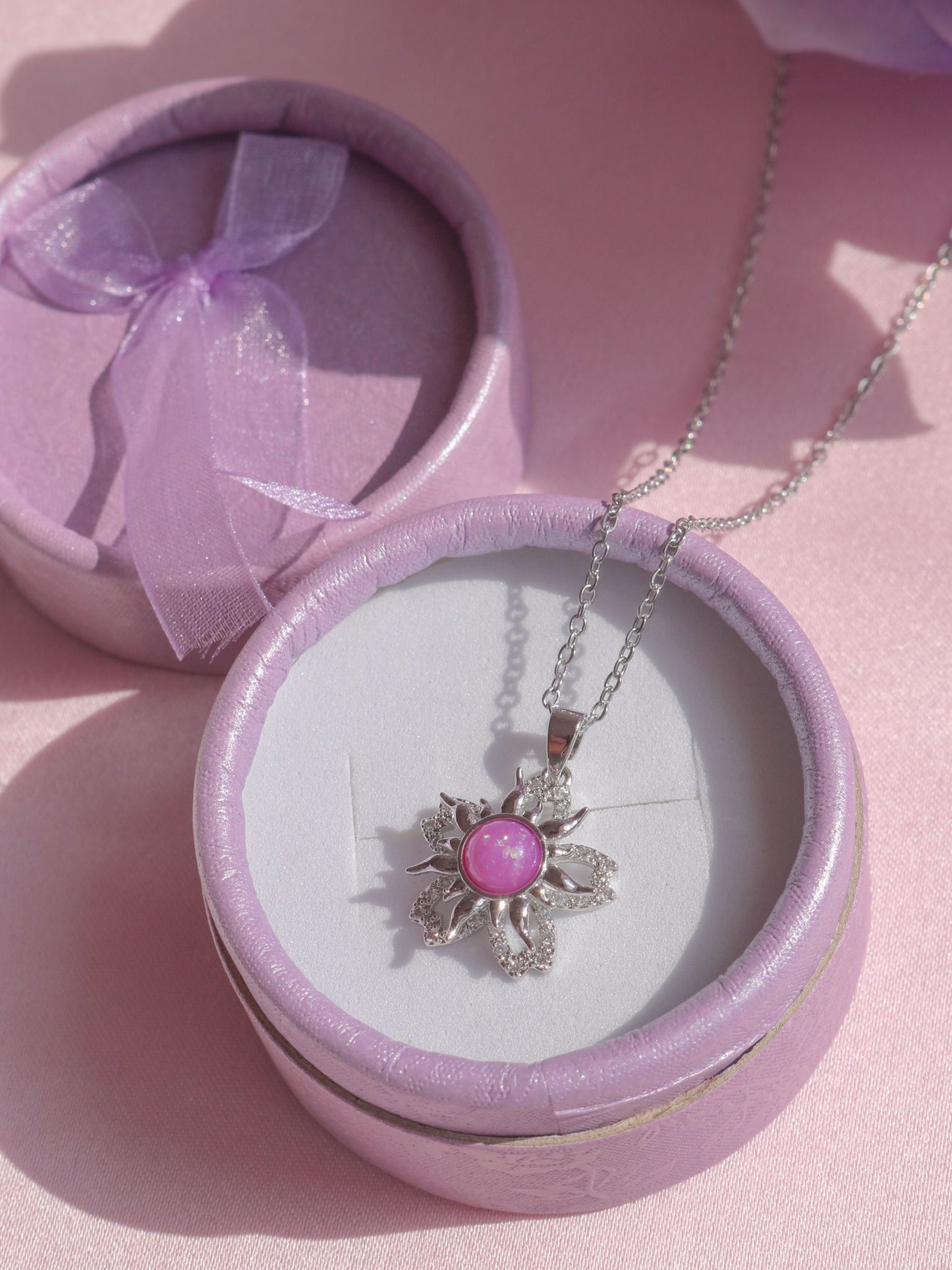 Rapunzel Sundrop Flower Spinning Necklace