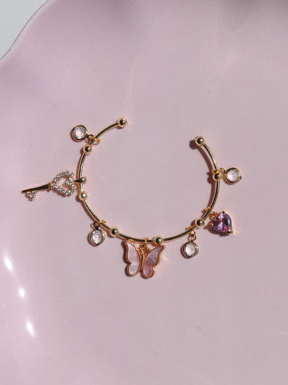 The Diaries Bracelet, Butterfly Heart Charm Bracelet