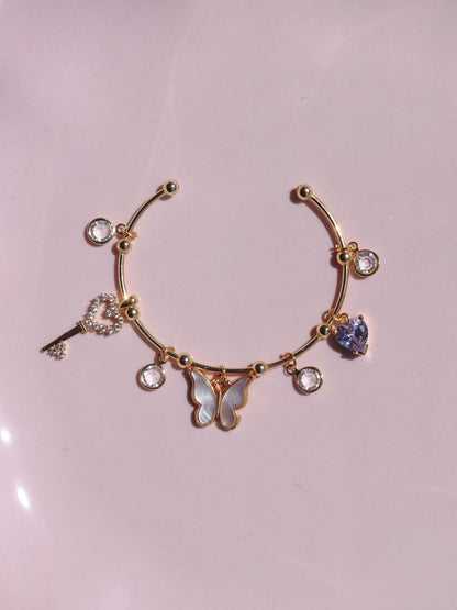 The Diaries Bracelet, Butterfly Heart Charm Bracelet