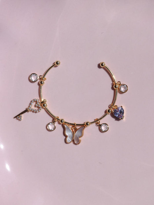 The Diaries Bracelet, Butterfly Heart Charm Bracelet
