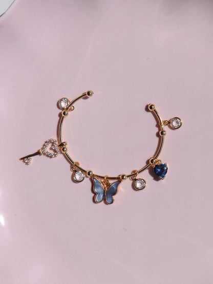 The Diaries Bracelet, Butterfly Heart Charm Bracelet