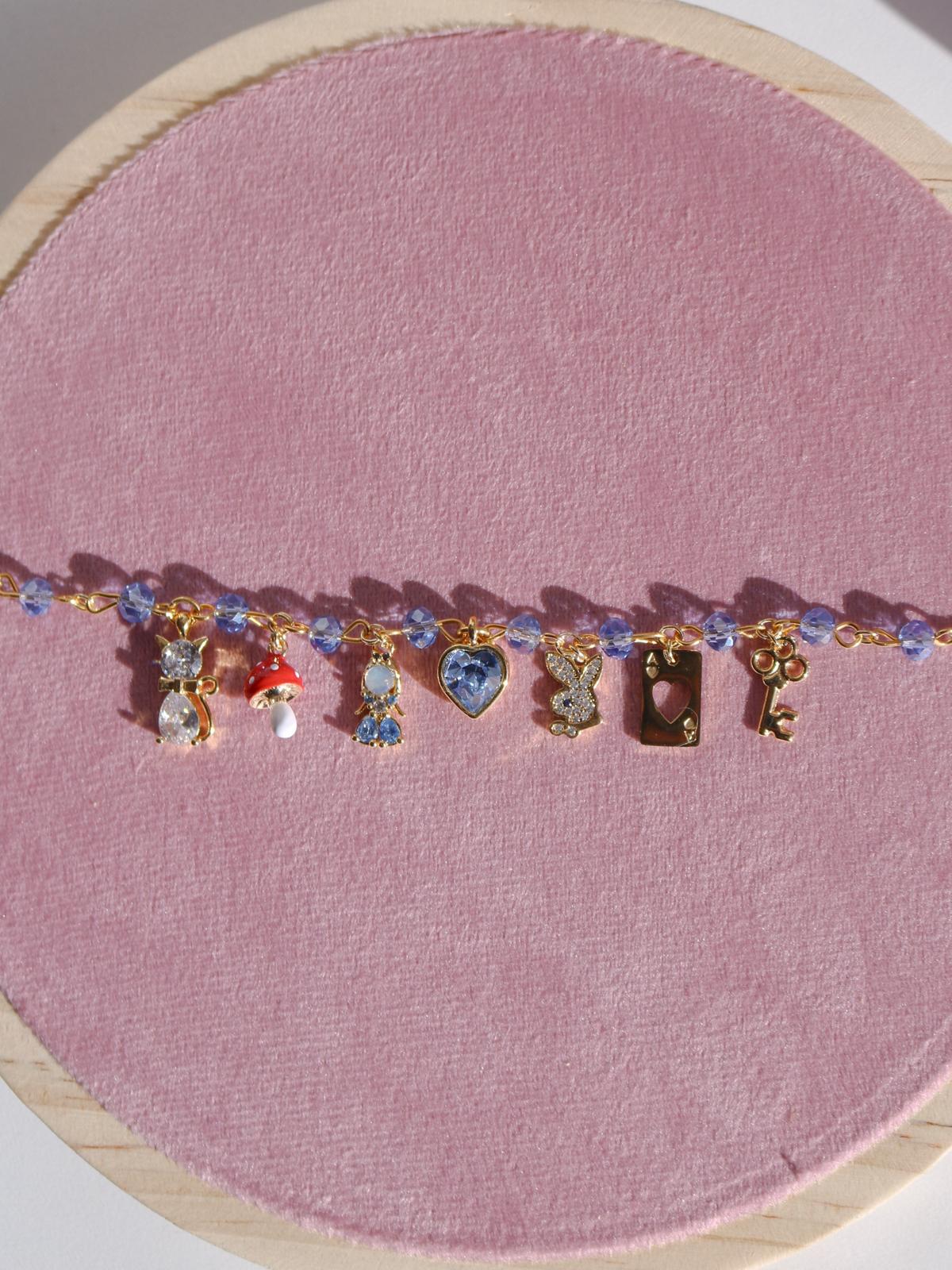 Alice Charm Bracelet, Princess Heart Charm Bracelet,Version 2