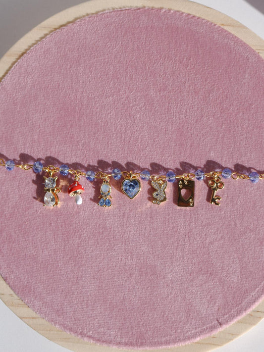 Alice Charm Bracelet, Princess Heart Charm Bracelet,Version 2