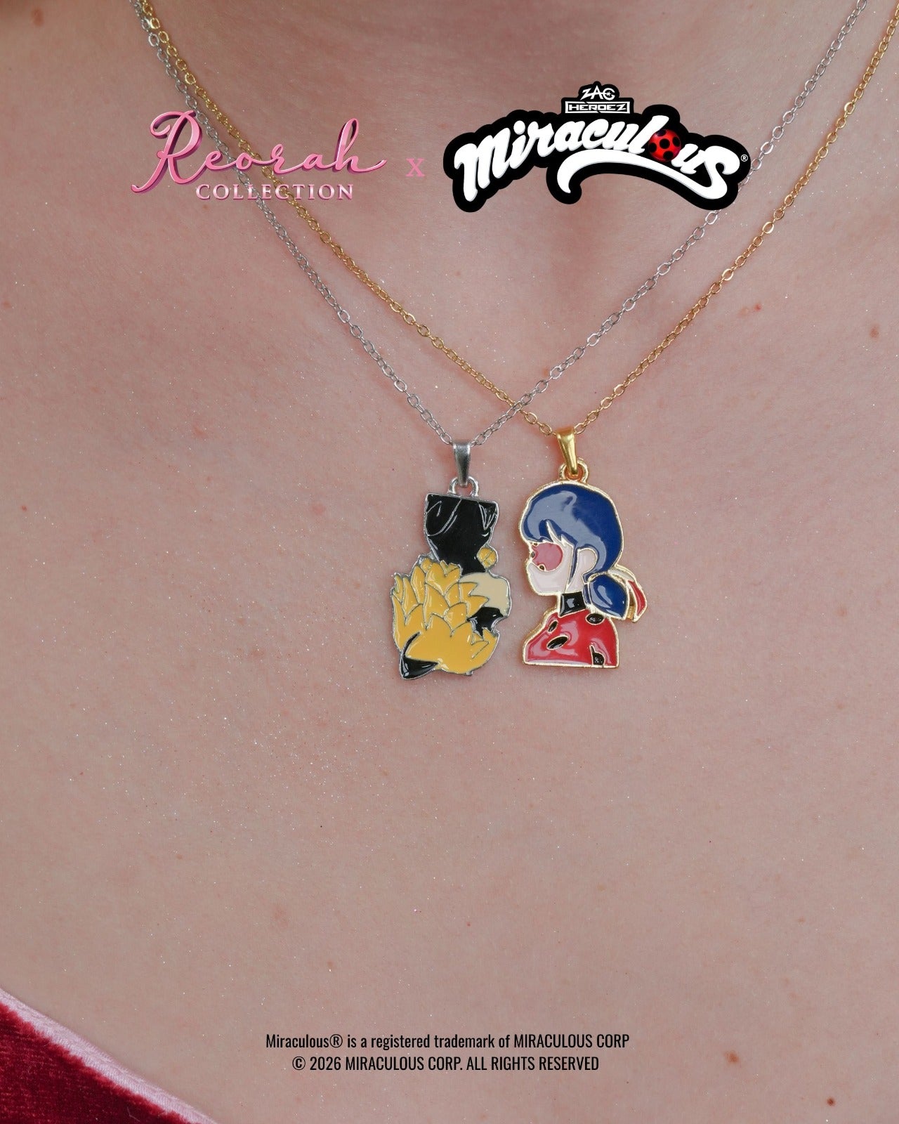 Miraculous® Ladybug and Cat Noir Couple Necklace