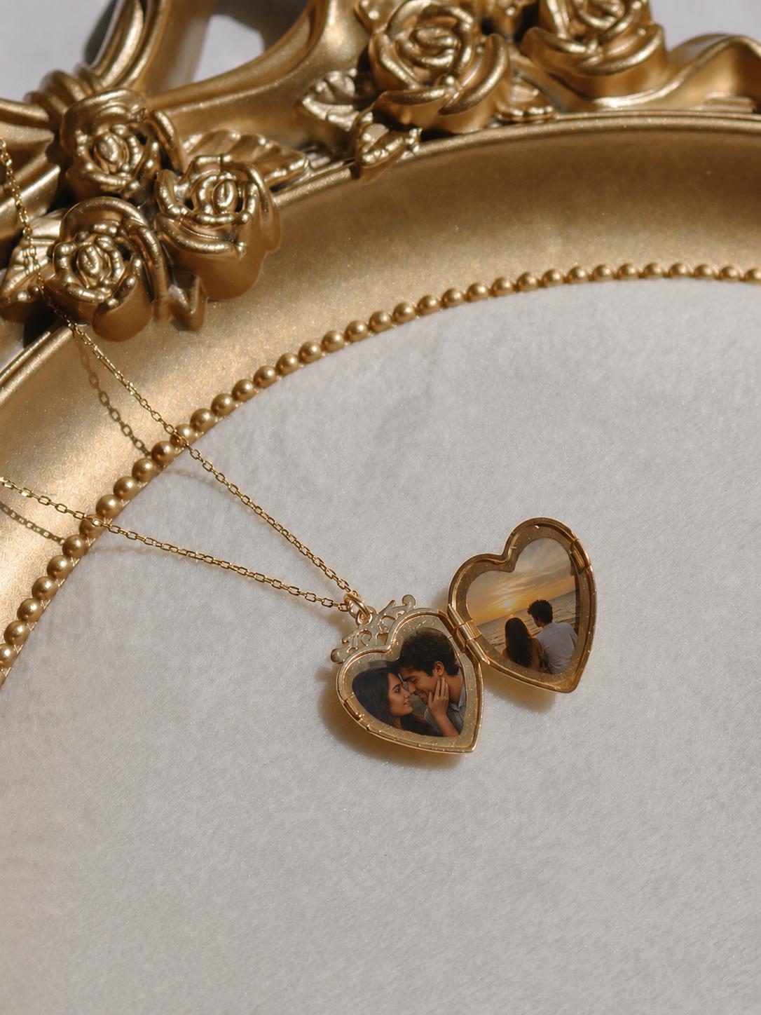 Secret Heart Personalized Photo Locket Necklace