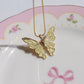 Fairy Guardians Butterfly Necklace, Mermaid Necklace, Gold Plated