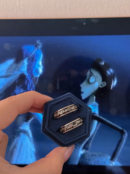Corpse Bride Couple Rings, Emily and Victor Rings
