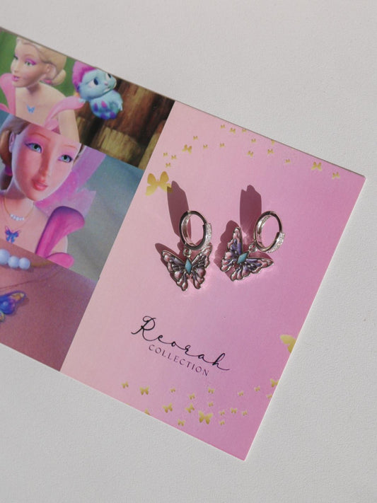 Fairy Elina Butterfly Earring, Mermaid Earrings, 925 Sterling Silver