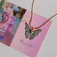 Fairy Elina Azura Butterfly Necklace, Mermaid Necklace