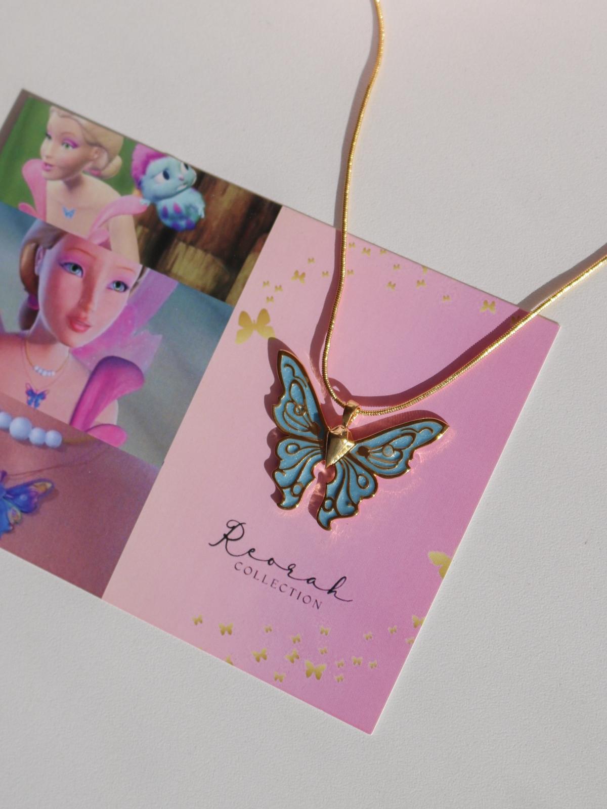 Fairy Elina Azura Butterfly Necklace, Mermaid Necklace