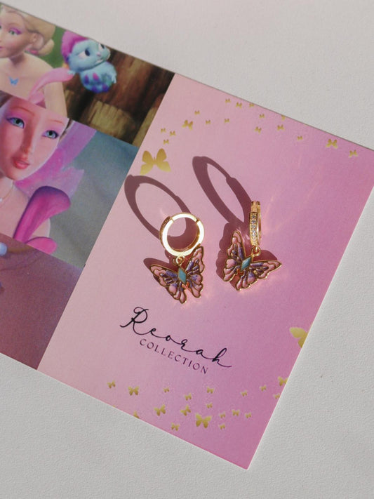 Fairy Elina Butterfly Earring, Mermaid Earrings, 925 Sterling Silver