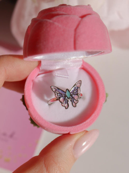 Fairy Elina Butterfly Ring, Mermaid Ring, 925 Sterling Silver