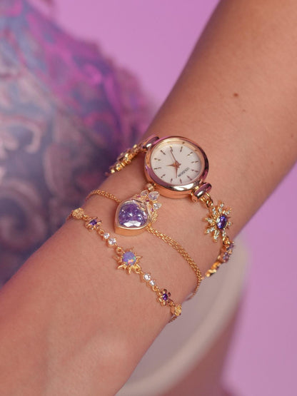 Rapunzel Sun Opal Set With Bracelet, 925 Sterling Silver, Princess Jewelry