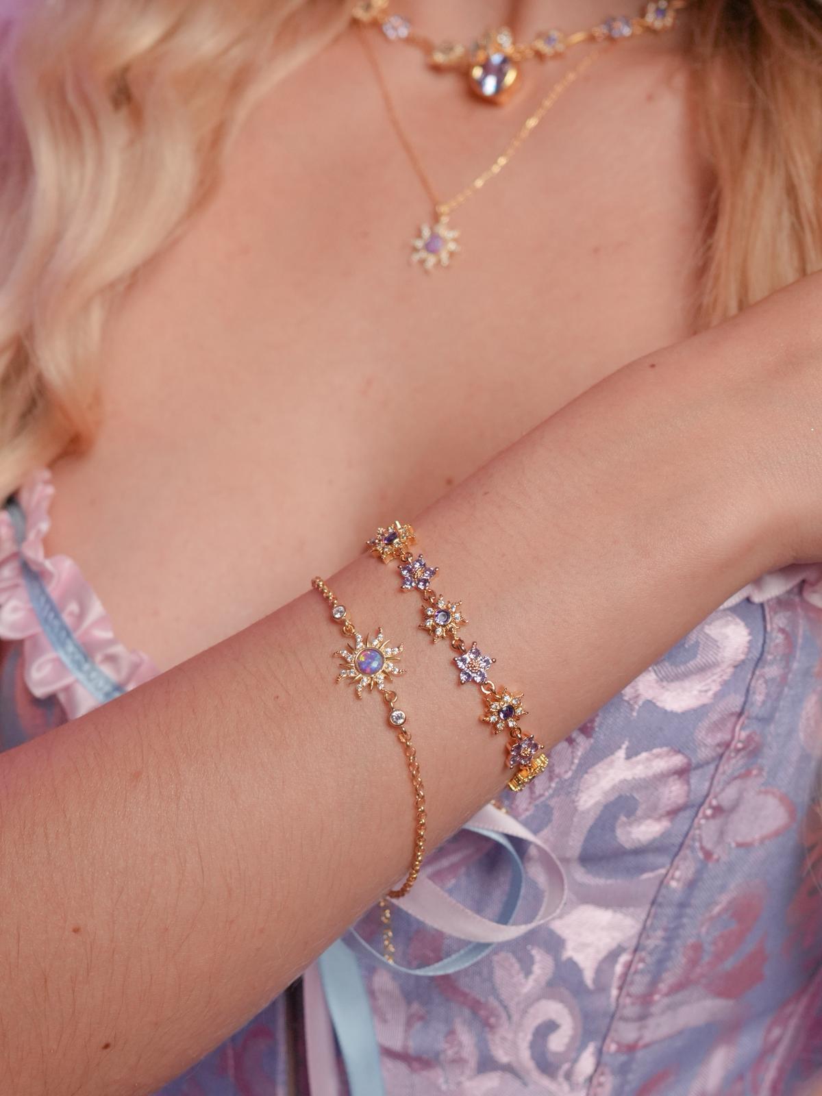 Rapunzel Sun Opal Necklace Earring Ring Set 925 Sterling Silver