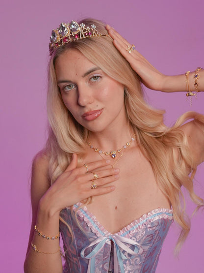 Rapunzel Royal Wedding Necklace, Princess Jewelry, White Flower Necklace