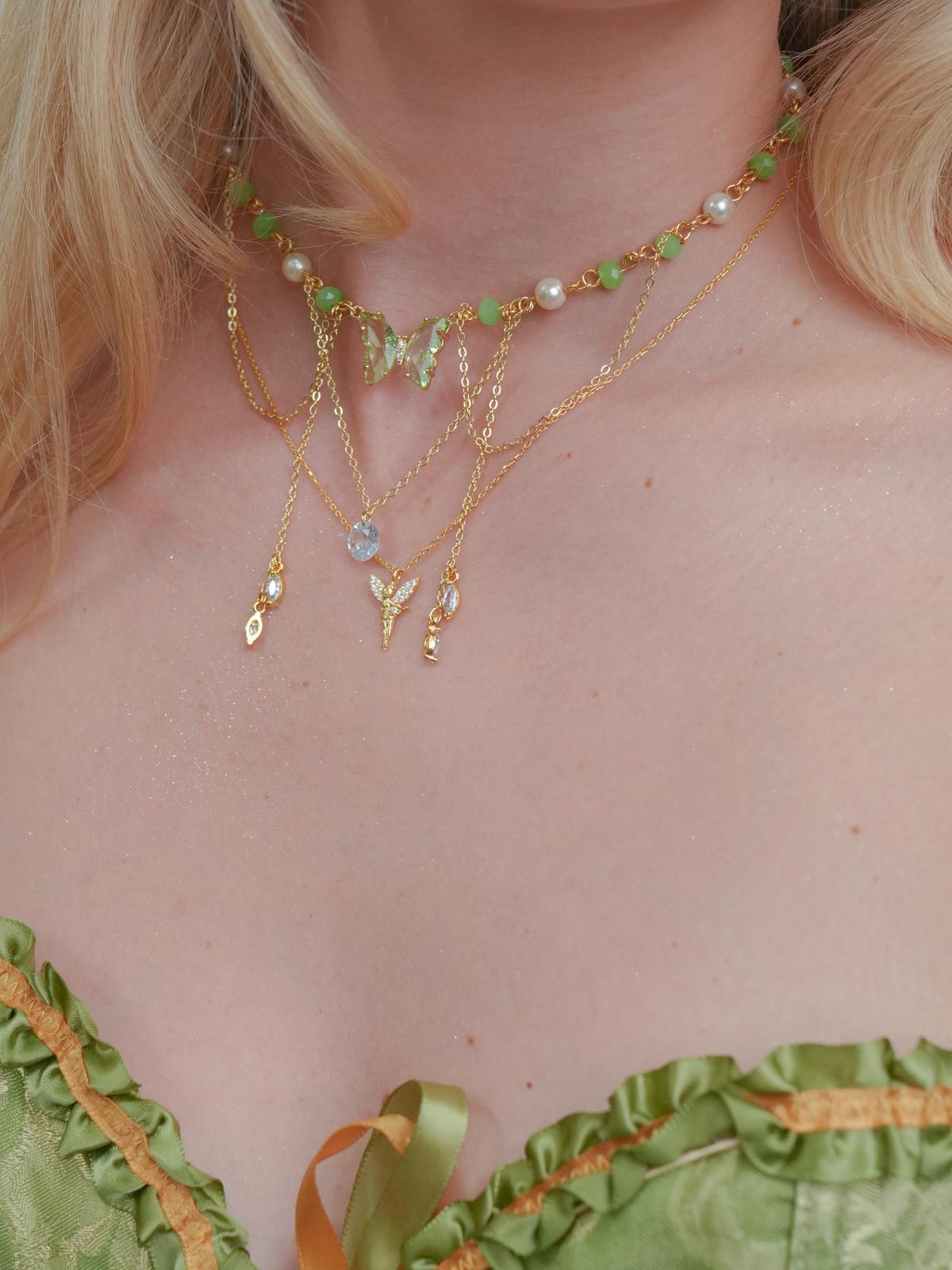 Tinker Fairy Necklace, Peter Inspired Necklace, 925 Silver