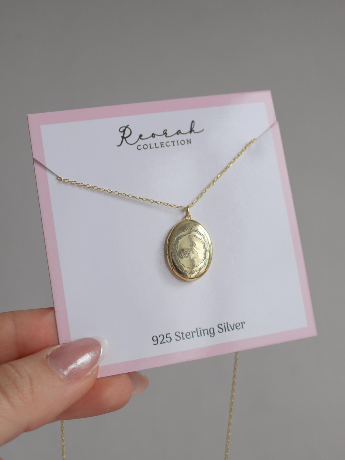 The Swan Lake Personalized Photo Locket 925 Sterling Silver Necklace