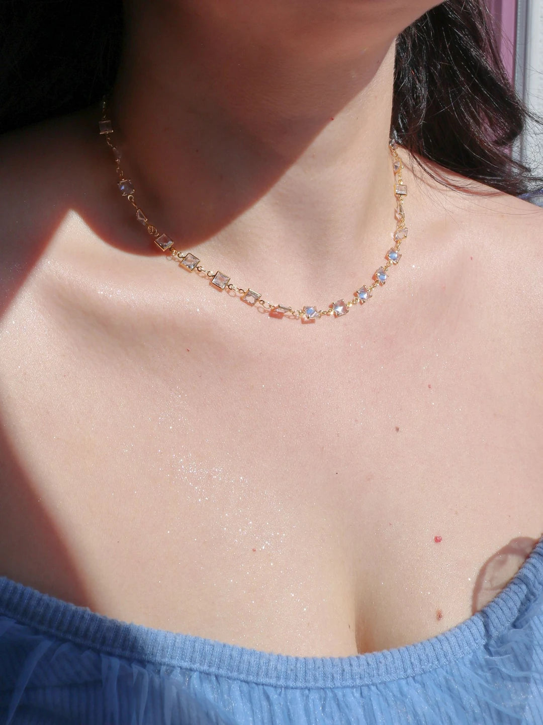 White Square Necklace