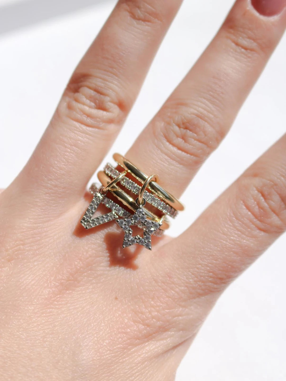 White Velorien Charm Ring 15 - Size M