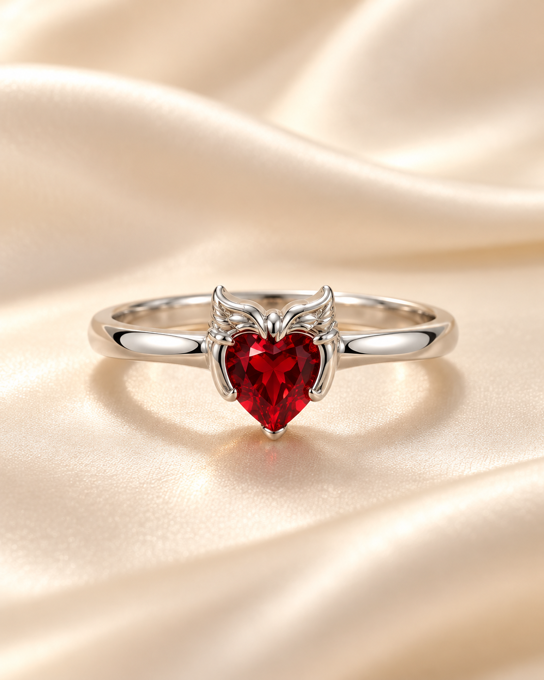 Wanda Witch Crown Heart Ring, Superhero Ring, 925 Sterling Silver