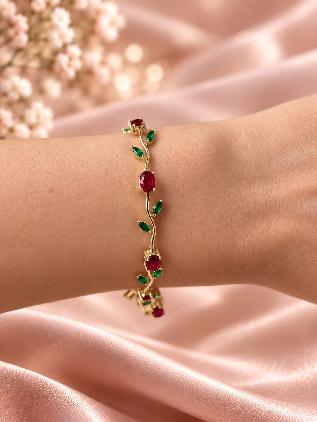 Red Tulip Garden Bracelet