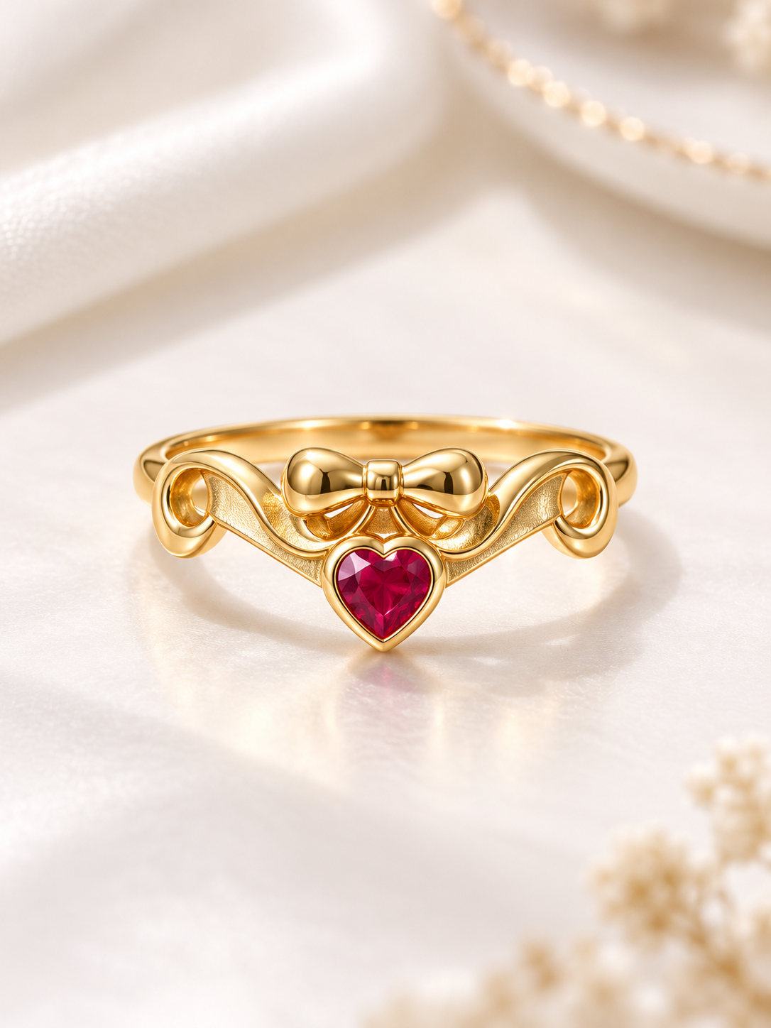 Snow White Ring, Ribbon Ring, 925 Sterling Silver