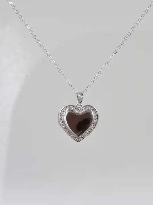 Light Of My Heart Personalized 925 Silver Necklace With Text And Photo