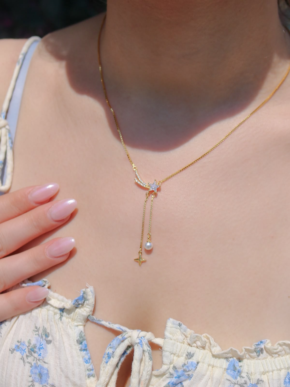 Astraea Pearl & Starburst  925 Sterling Silver Necklace