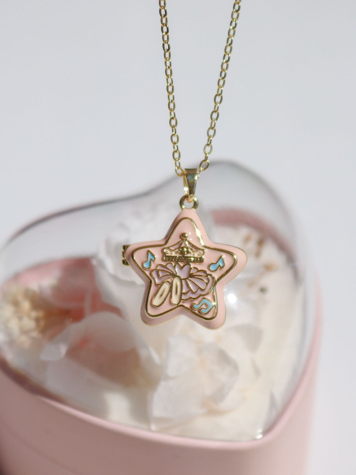Ballet Wish Star  Personalized Photo Locket Necklace