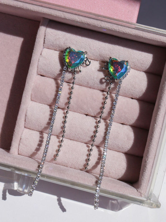 Blue Heart Earrings