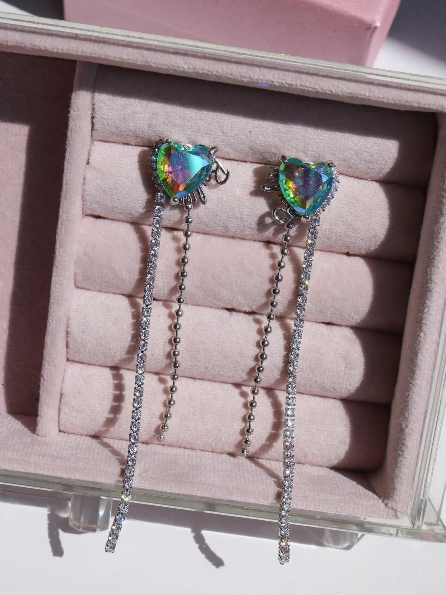 Blue Heart Earrings