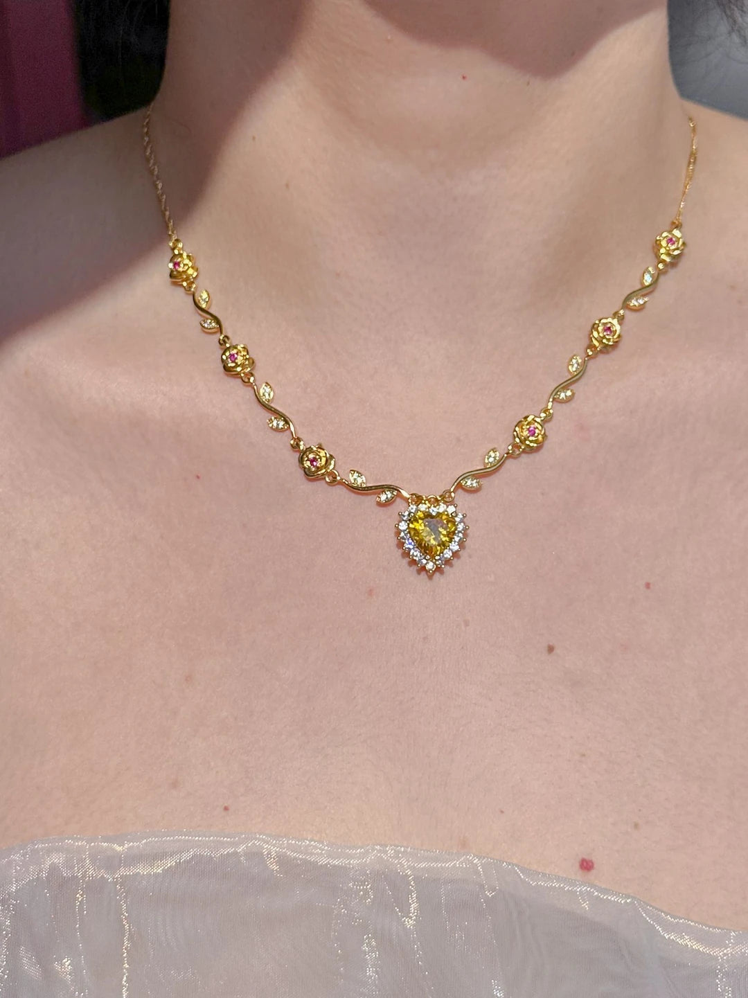 Belle's Rose Heart Necklace
