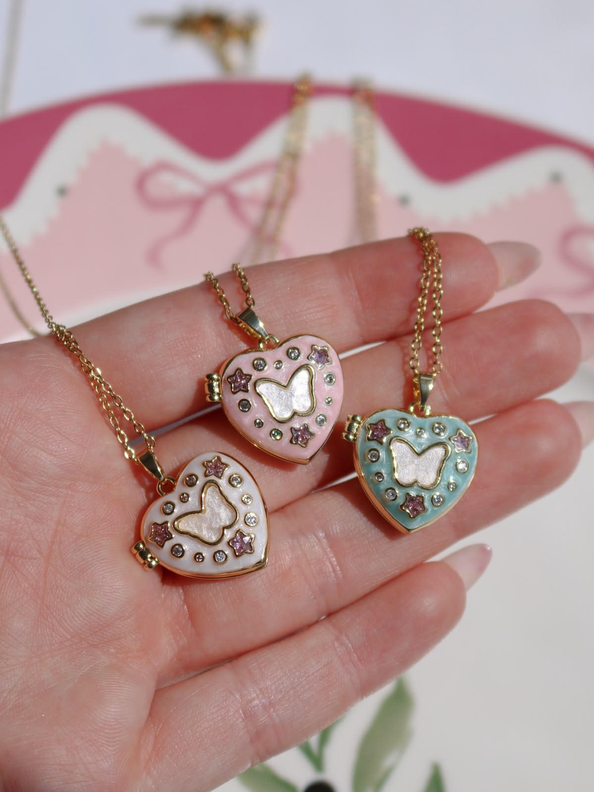 Butterfly Heart Personalized Photo Locket Necklace