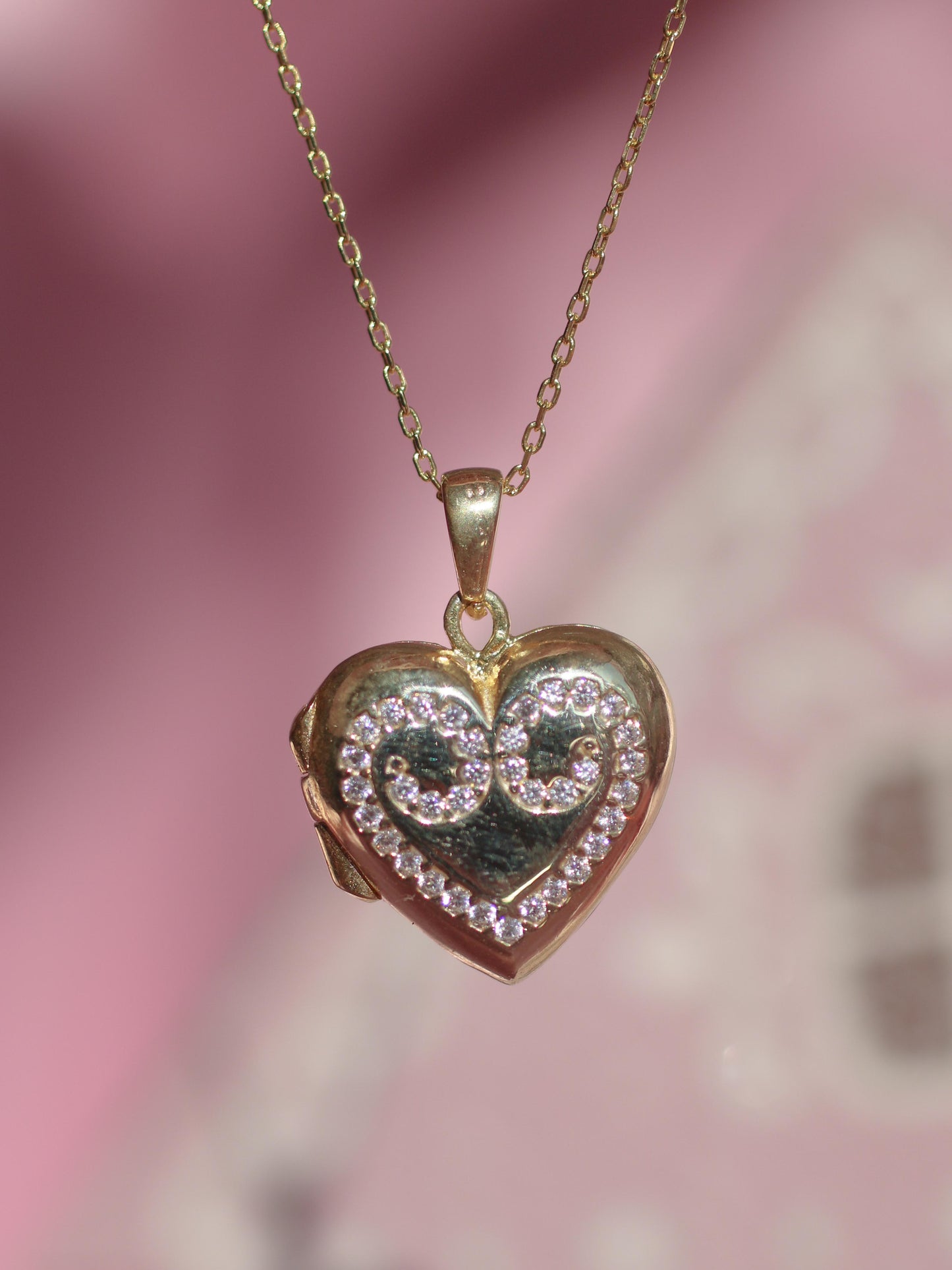 Sugar Plum Princess Clara Locket with Zircon Stones, 925 Sterling Silver Necklace