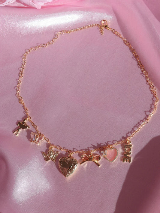 Dreamy Dance of Love Charm Necklace