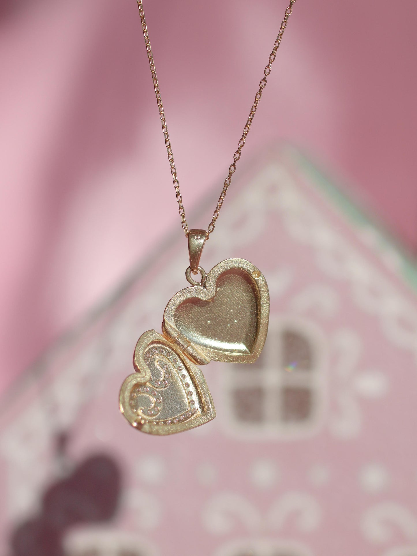 Sugar Plum Princess Clara Locket with Zircon Stones, 925 Sterling Silver Necklace