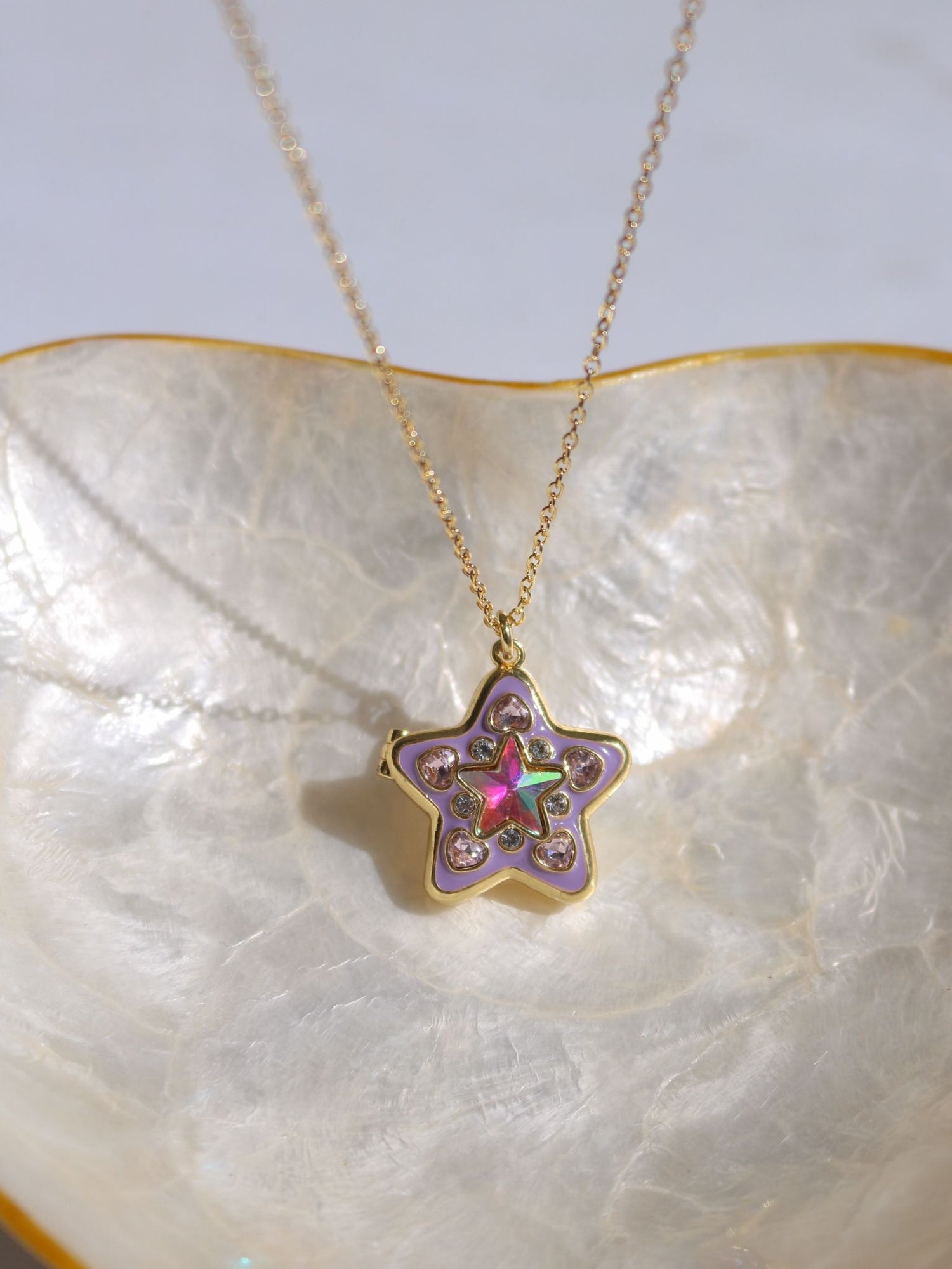 Cosmic Star Personalized Photo Locket Necklace
