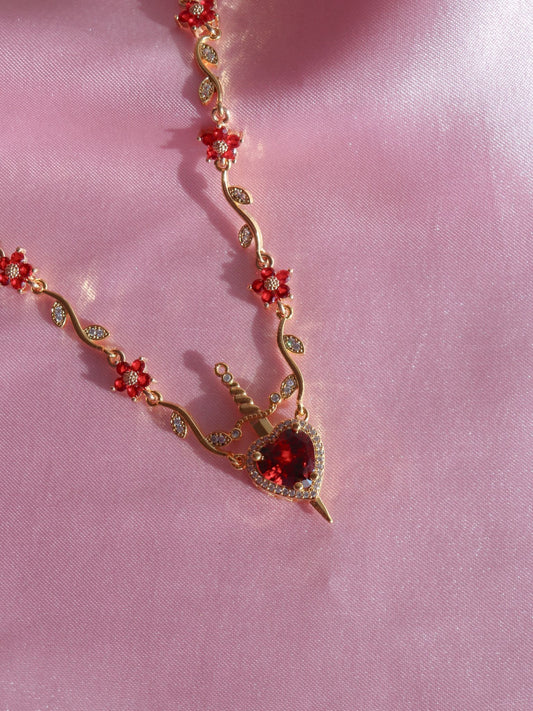 Snow White and the Huntsman Red Flower Necklace