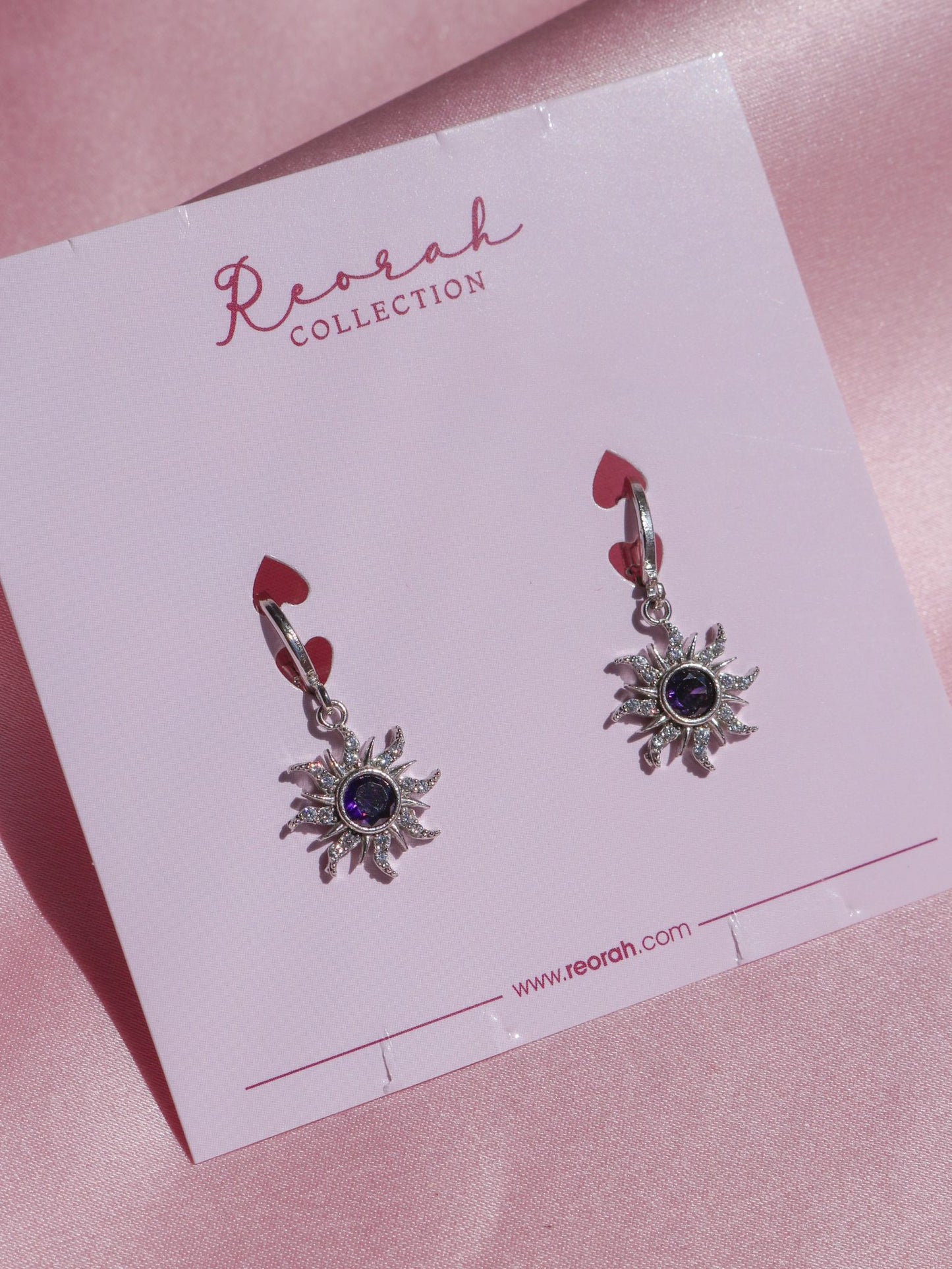 Rapunzel Minimal Purple Sun Earrings