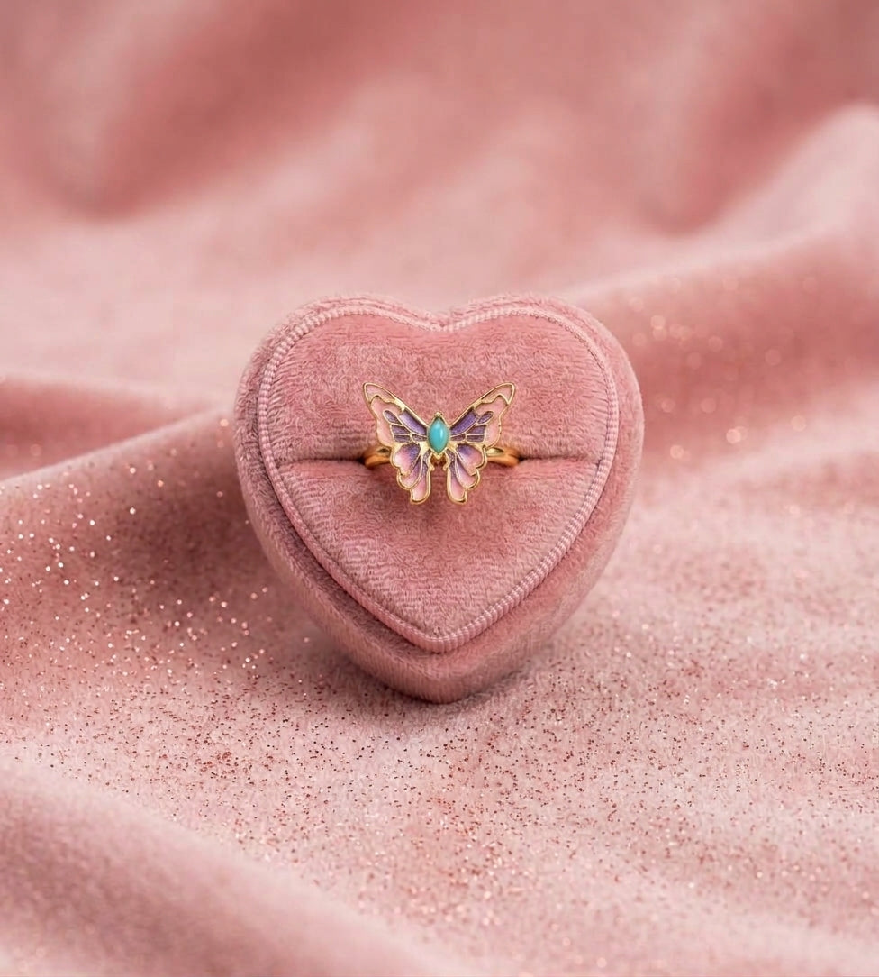 Fairy Elina Butterfly Ring, Mermaid Ring, 925 Sterling Silver