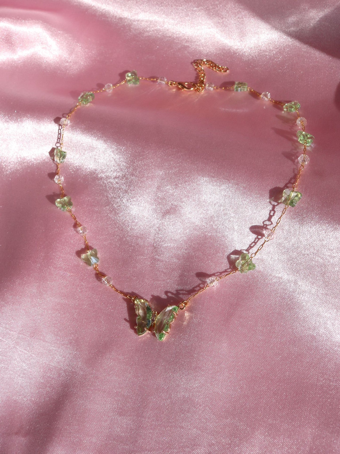 Pastel Crystal Butterfly Necklace